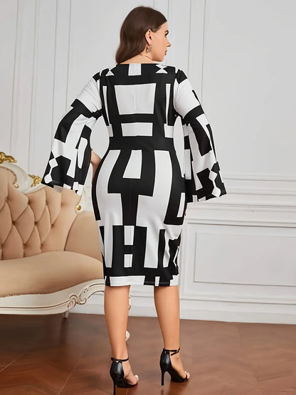 Plus-Size Elegante Jurk voor Vrouwen Met Stijl