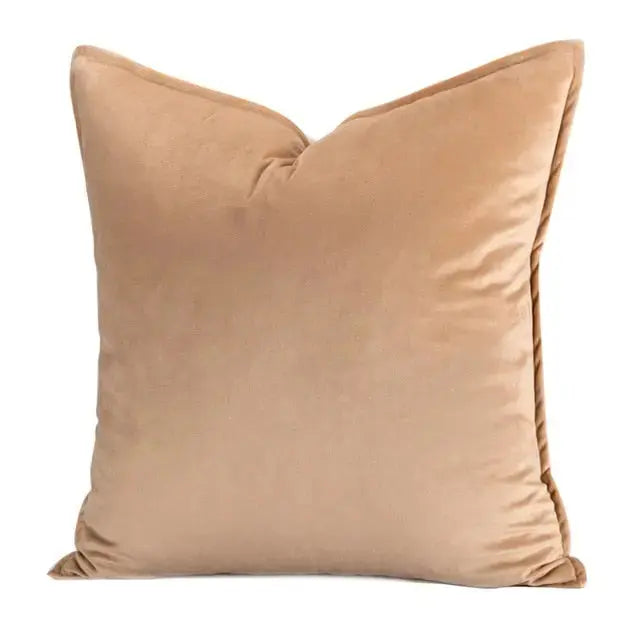 Kussenhoes Velvet 45x45 Beige Fluweel Sierkussen Woonkamer Slaapkamer Decoratief Zacht Met Rits