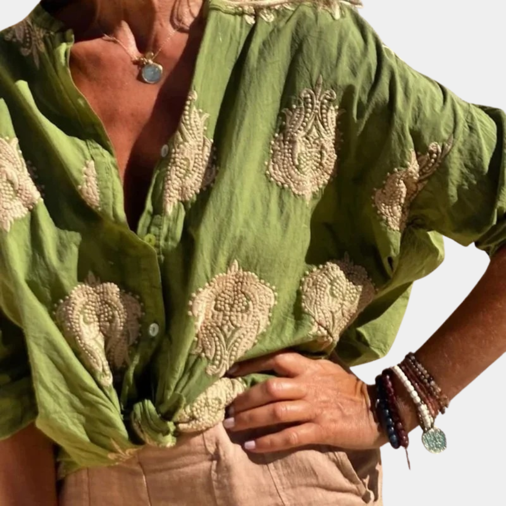 Dames Blouse Zomer Licht Katoenen Jurk Blouse