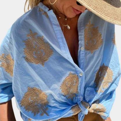 Dames Blouse Zomer Licht Katoenen Jurk Blouse