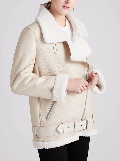 Evelyn Dames Jas Winter | Warme Shearling Voering, Imitatieleer 4