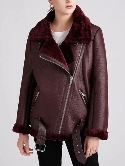 Evelyn Dames Jas Winter | Warme Shearling Voering, Imitatieleer 5