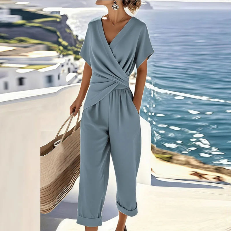 Evelyn Dames Jumpsuit | V-hals, Zwart, Casual 1