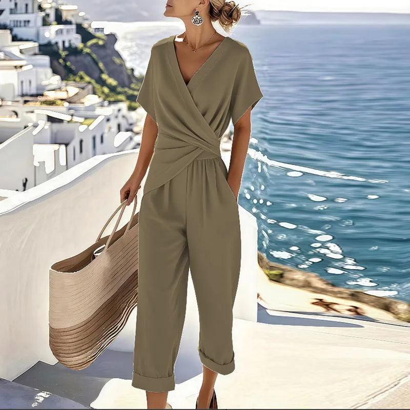Evelyn Dames Jumpsuit | V-hals, Zwart, Casual 2