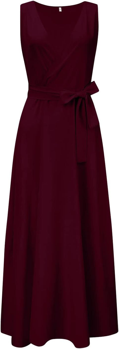 Evelyn Dames Maxi-jurk | Mouwloos, V-hals, Elegante Stijl 7