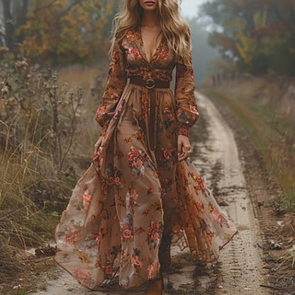 Evelyn Dames Maxi Jurk | Elegante Bloemenprint 3