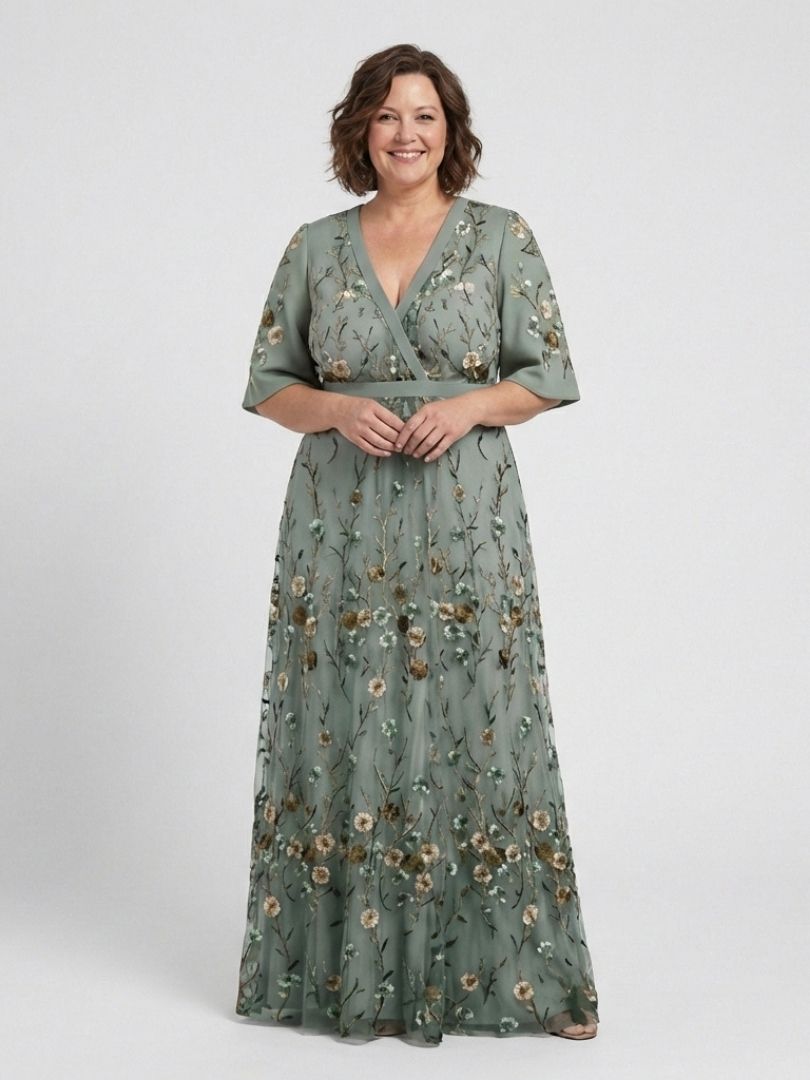 Evelyn Dames Maxi Jurk | Zachte V-hals, Bloemenprint, Luchtig 3