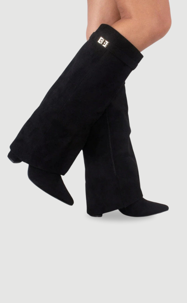 Dameslaarzen Suède Goudkleur Elegante Hak