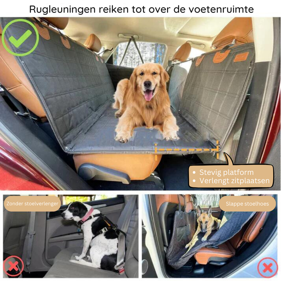 Autostoelhoes voor Honden - Waterdichte Achterbank Beschermer met Veilige Bevestiging
