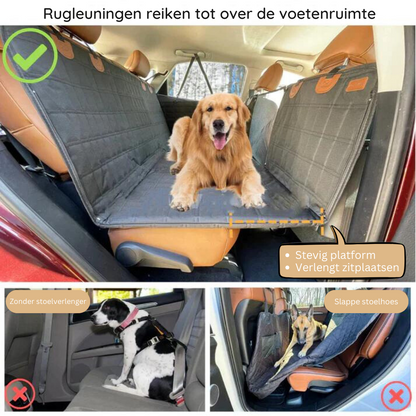 Autostoelhoes voor Honden - Waterdichte Achterbank Beschermer met Veilige Bevestiging