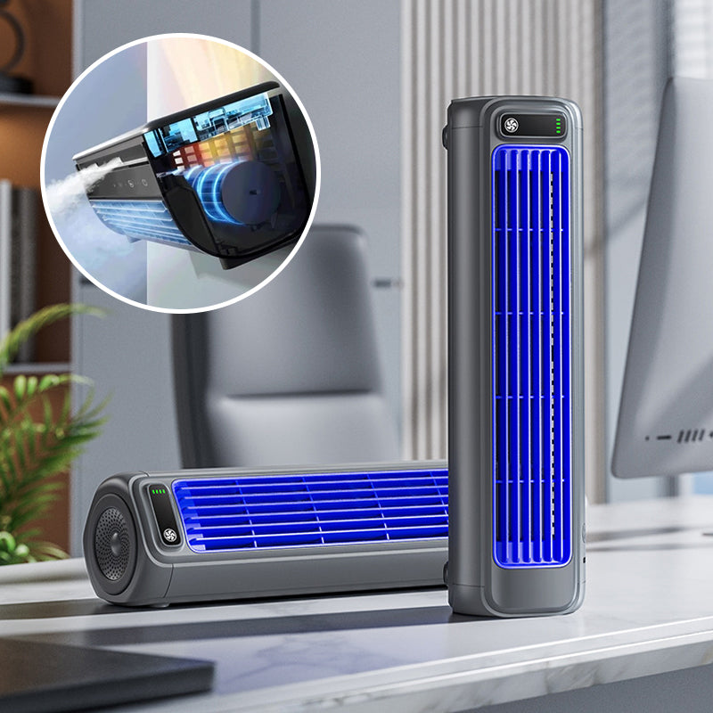 Draagbare Ventilator met Wandmontage & Oplaadbare Batterij – Mobiele Koeling voor Thuis & Kantoor