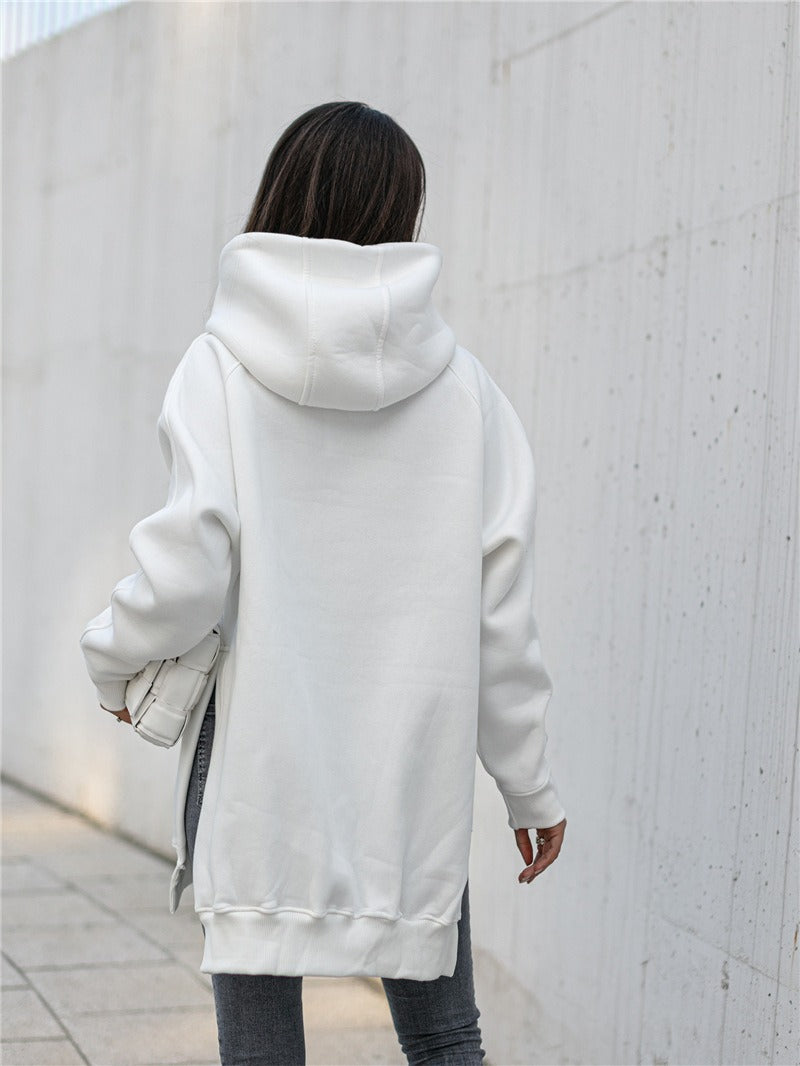 Vrouwelijke Oversized Jurk met Capuchon Losse Vrouwelijke Pasvorm