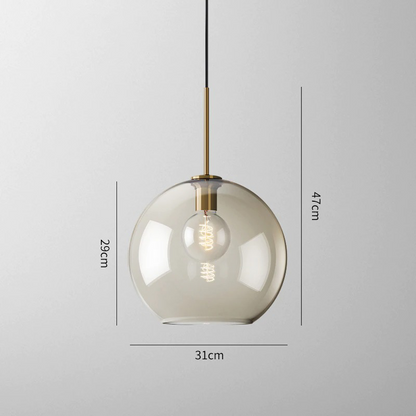 Glazen Hanglamp met Cognackleurige Kap – Stijlvolle Eetkamerverlichting in Verschillende Vormen