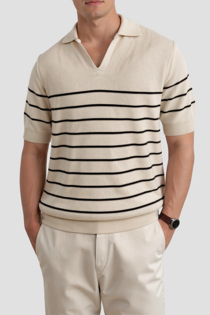 Heren Poloshirt Korte Mouwen Gestreept Casual Stijl