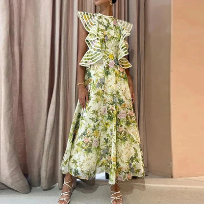Zomerjurk Vrouw Jurk met Bloemenprint Roze Jurk