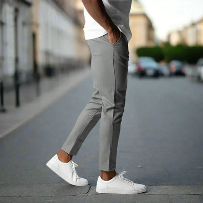 Mannen Broek Slim Fit Stretch Stijlvol Zwart
