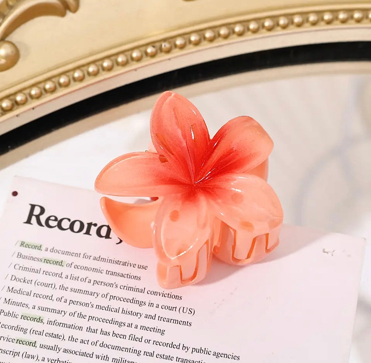 Bloem Haarclip Stevige Grip Elegant Rose Gouden Kleur