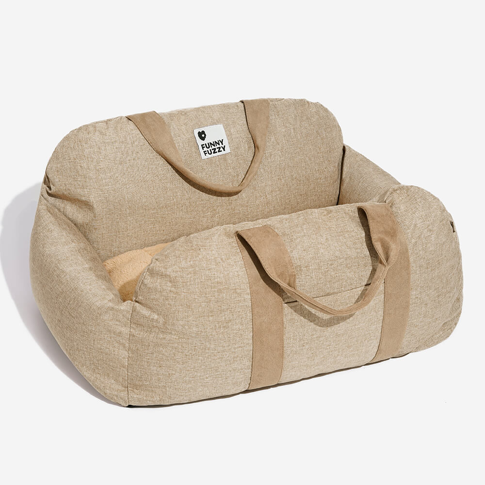 Autostoel Hondenmand First Class - Comfortabel Reiskussen voor Hond of Kat - Verstelbaar Wasbaar Autoreizen