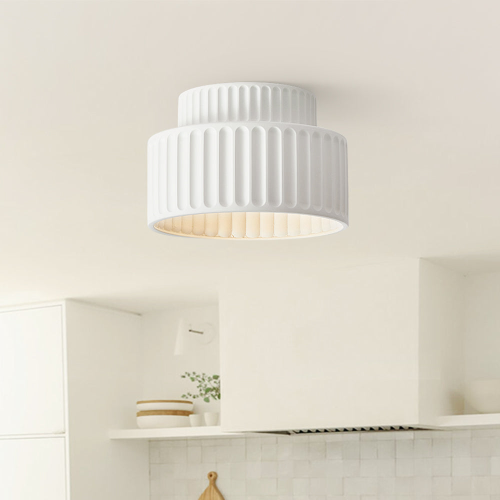 Plafondlamp Wabi-Sabi Resin Nordic Flush Mount Beige Groen Wit Dimbaar Woonkamer