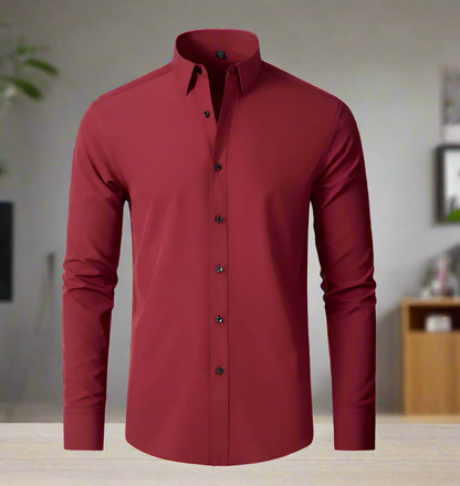 Mannen Overhemd Slim Fit Stretch Stof Hoge Kwaliteit