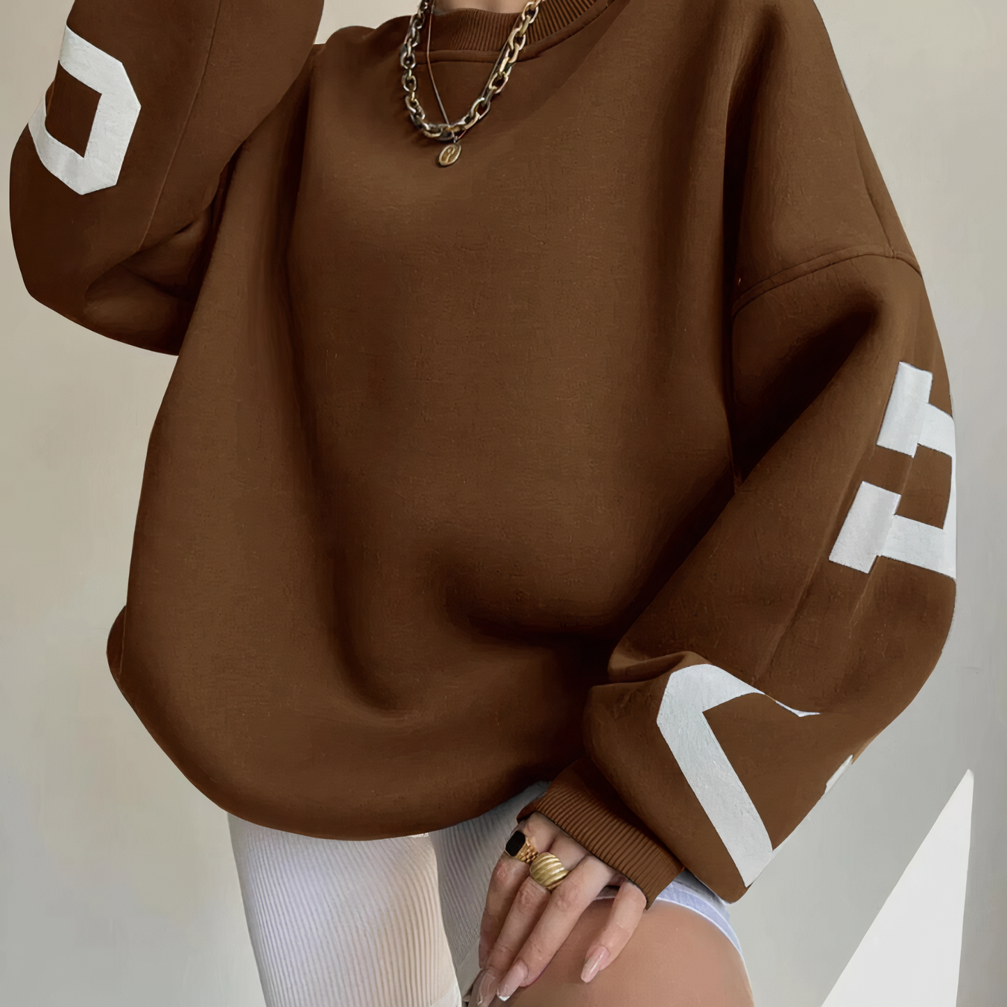 Casual Trui met Leuke Letterdruk