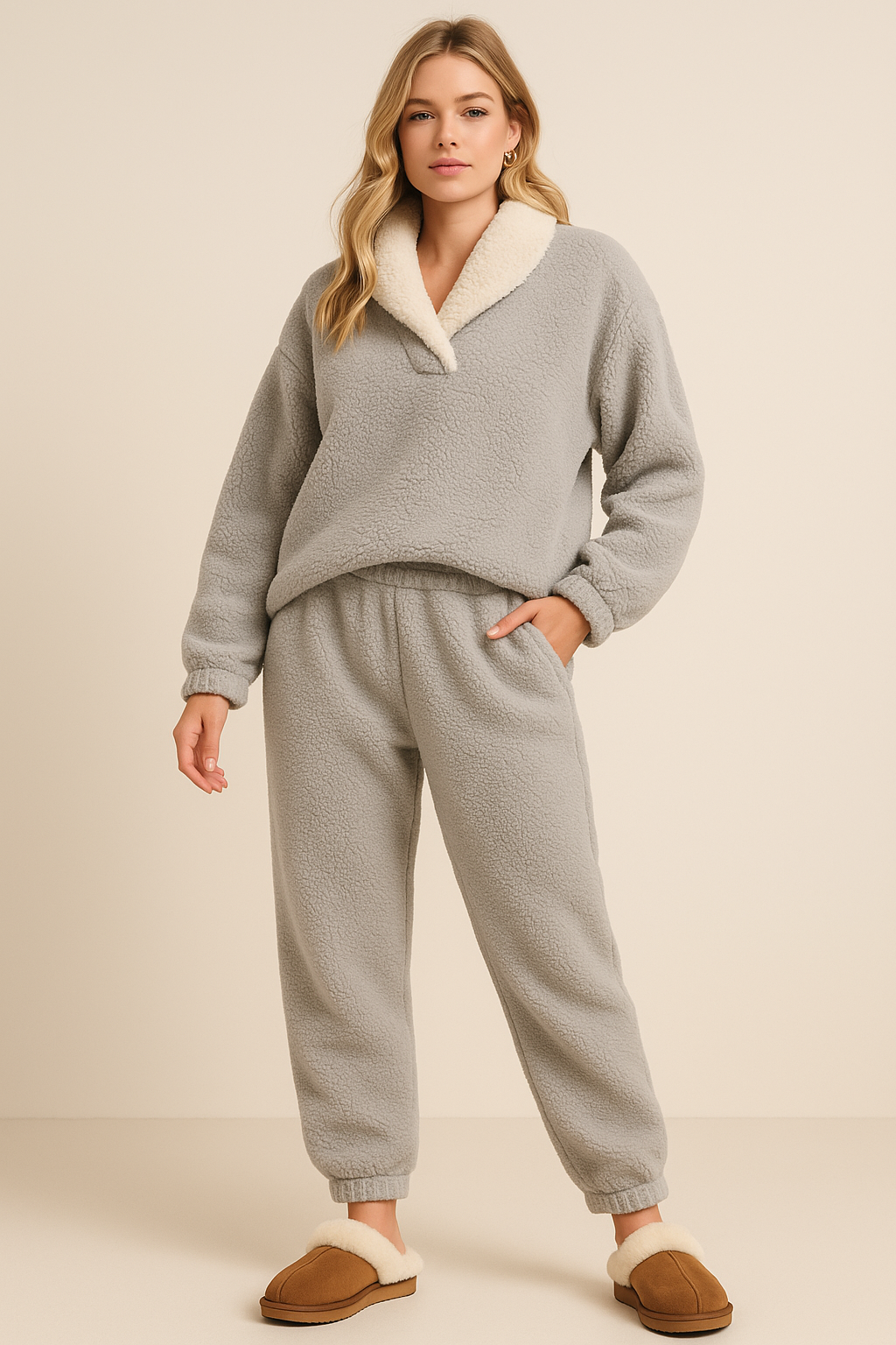 Dames Fleece Pyjama Set Warm en Zacht - StudioMarella