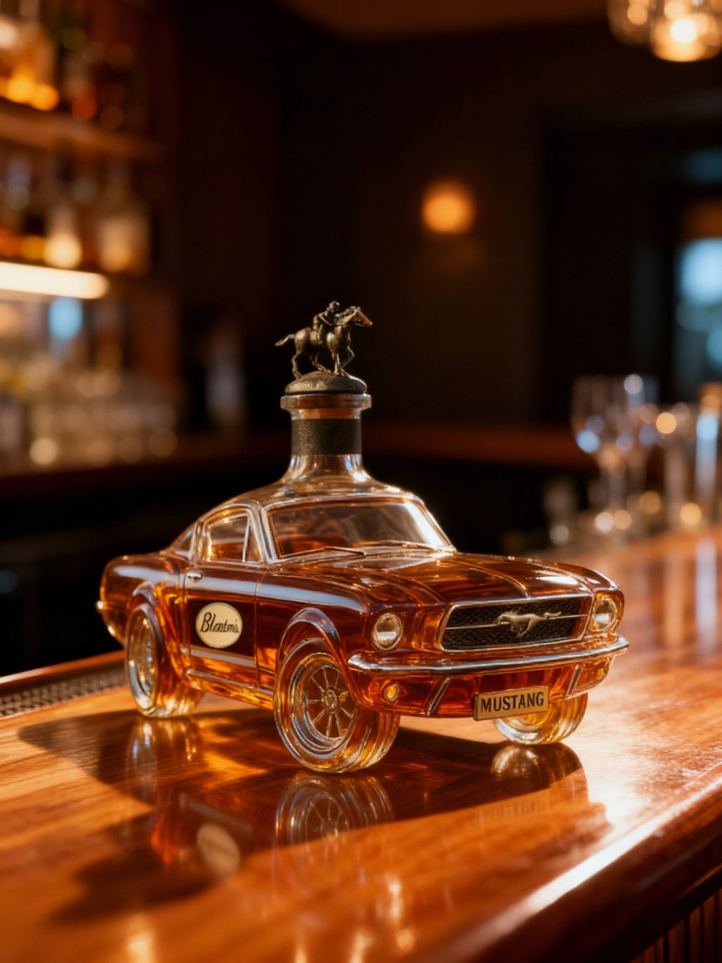 Auto-Vormige Whiskykaraf in Mustang-Stijl – Glazen Spirit Decanter voor Thuisbar