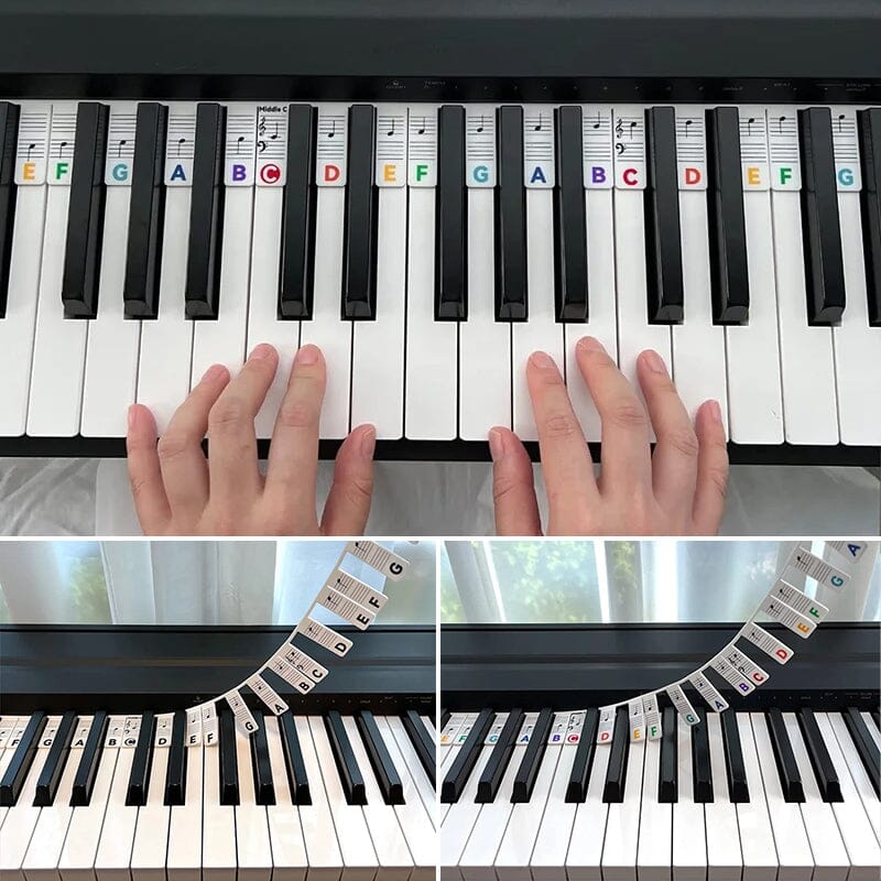 Verwijderbare Piano Toetslabels — Siliconen Nootlabels voor 88 Toetsen — Leerhulp voor Beginners
