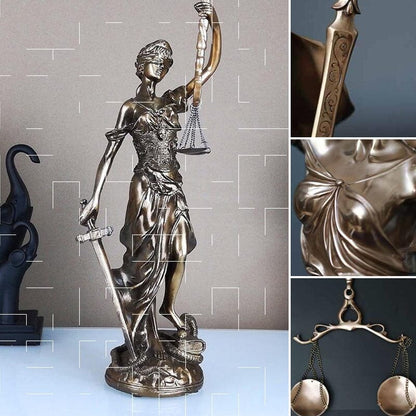 Beeld Godin van Justitia Hars Decoratief Sculptuur Advocaat Kantoor 30cm