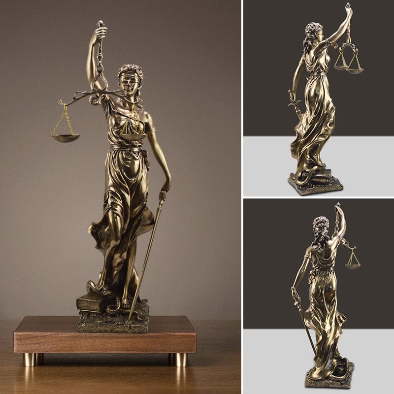 Beeld Godin van Justitia Hars Decoratief Sculptuur Advocaat Kantoor 30cm