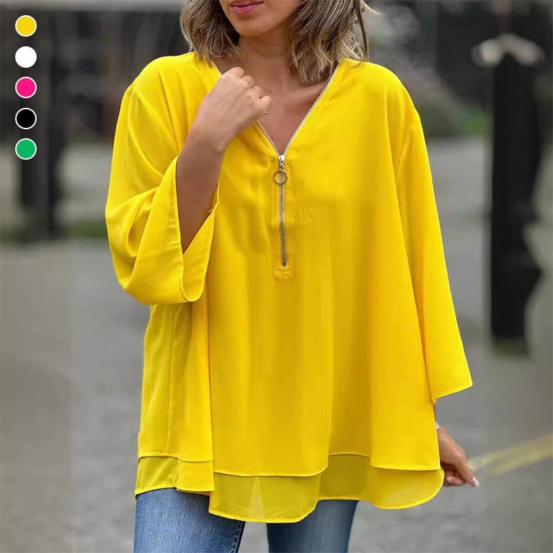 Vrouwelijke Chiffon Bloes Lichte Zomerkleding