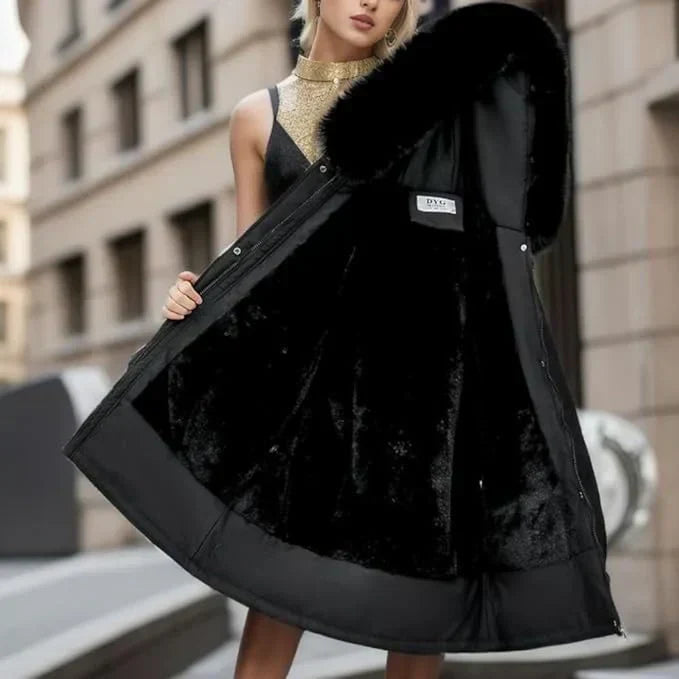 Donswitte Winterjas voor Vrouw Warm en Waterdicht