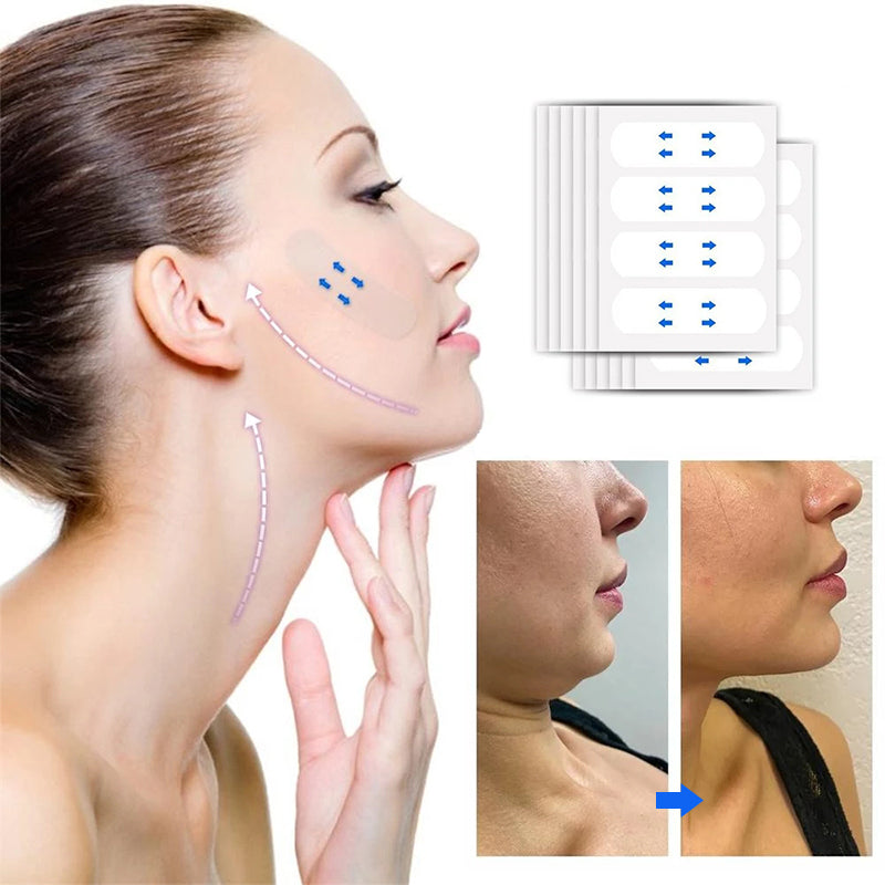 Onzichtbare Face Lift Tape 40 Stuks – Huidvriendelijke Gezichtslifting Strips Anti-Rimpel Huidversteviging V-Vorm Contouring voor Natuurlijke Lift