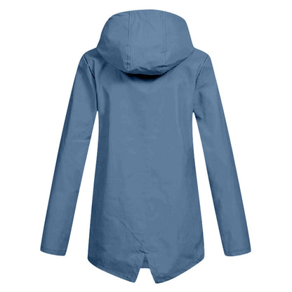 Dames Regenjas Waterdicht met Capuchon Modern Design