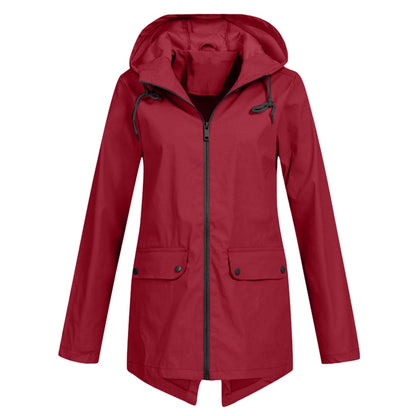 Dames Regenjas Waterdicht met Capuchon en Modern Design
