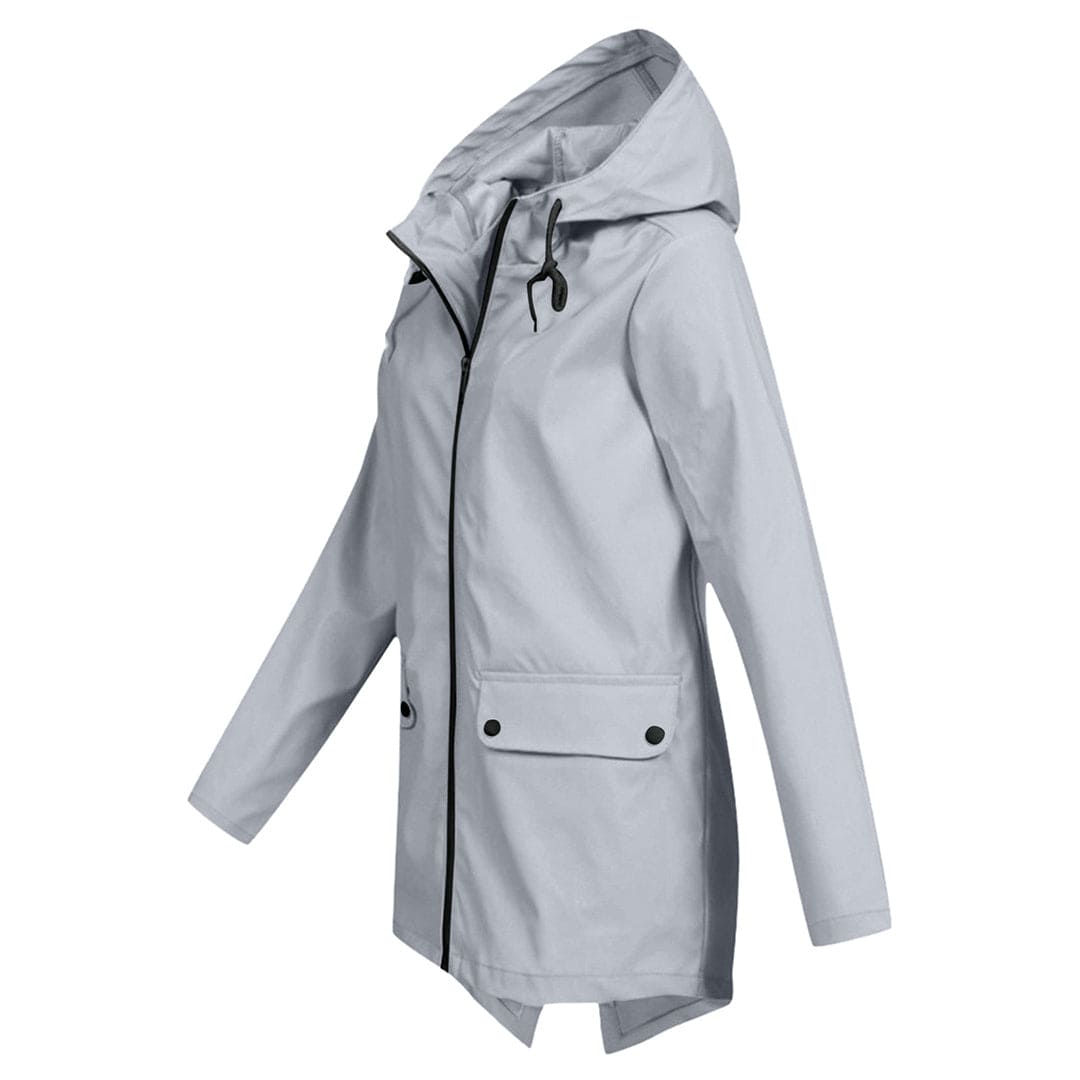 Dames Regenjas Waterdicht met Capuchon Modern Design