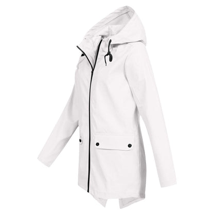 Dames Regenjas Waterdicht met Capuchon Modern Design