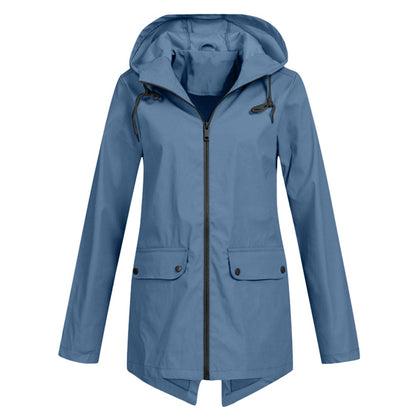 Dames Regenjas Waterdicht met Capuchon en Modern Design