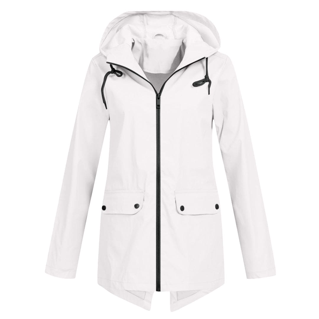 Dames Regenjas Waterdicht met Capuchon Modern Design