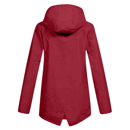 Dames Regenjas Waterdicht met Capuchon Modern Design