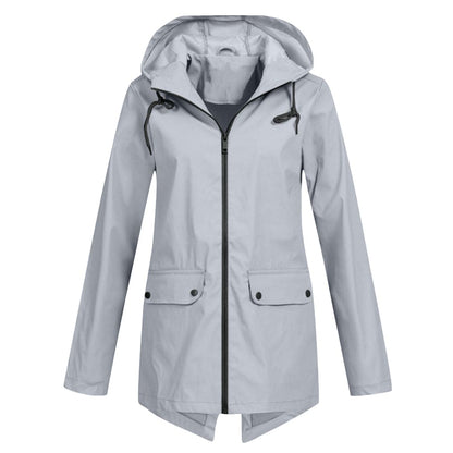Dames Regenjas Waterdicht met Capuchon Modern Design