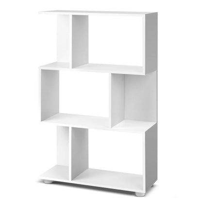 Design Boekenkast met Zigzag Planken 3-Laags – Moderne Display Kast 60 cm