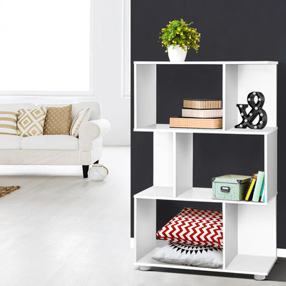 Design Boekenkast met Zigzag Planken 3-Laags – Moderne Display Kast 60 cm