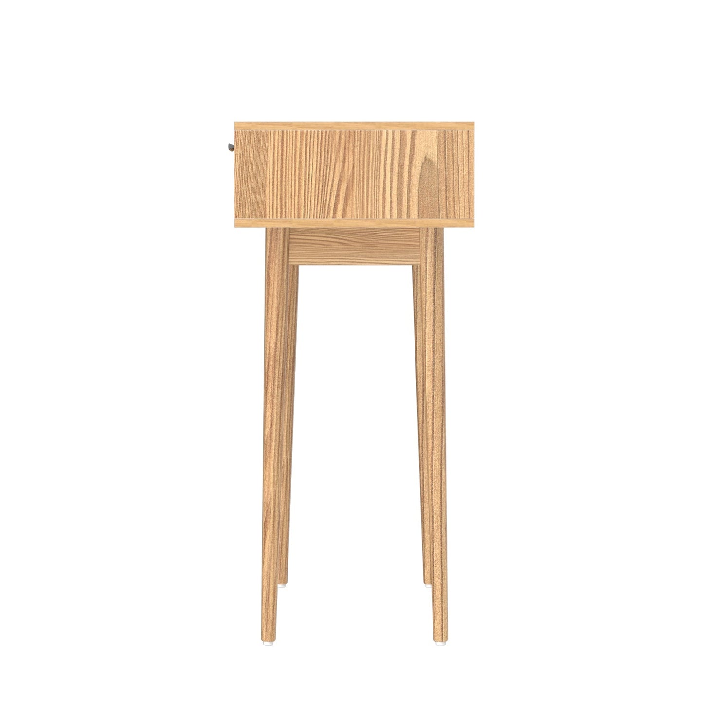 Console Tafel met Rotan Lades en Massief Houten Poten – Boho Haltafel 90 cm