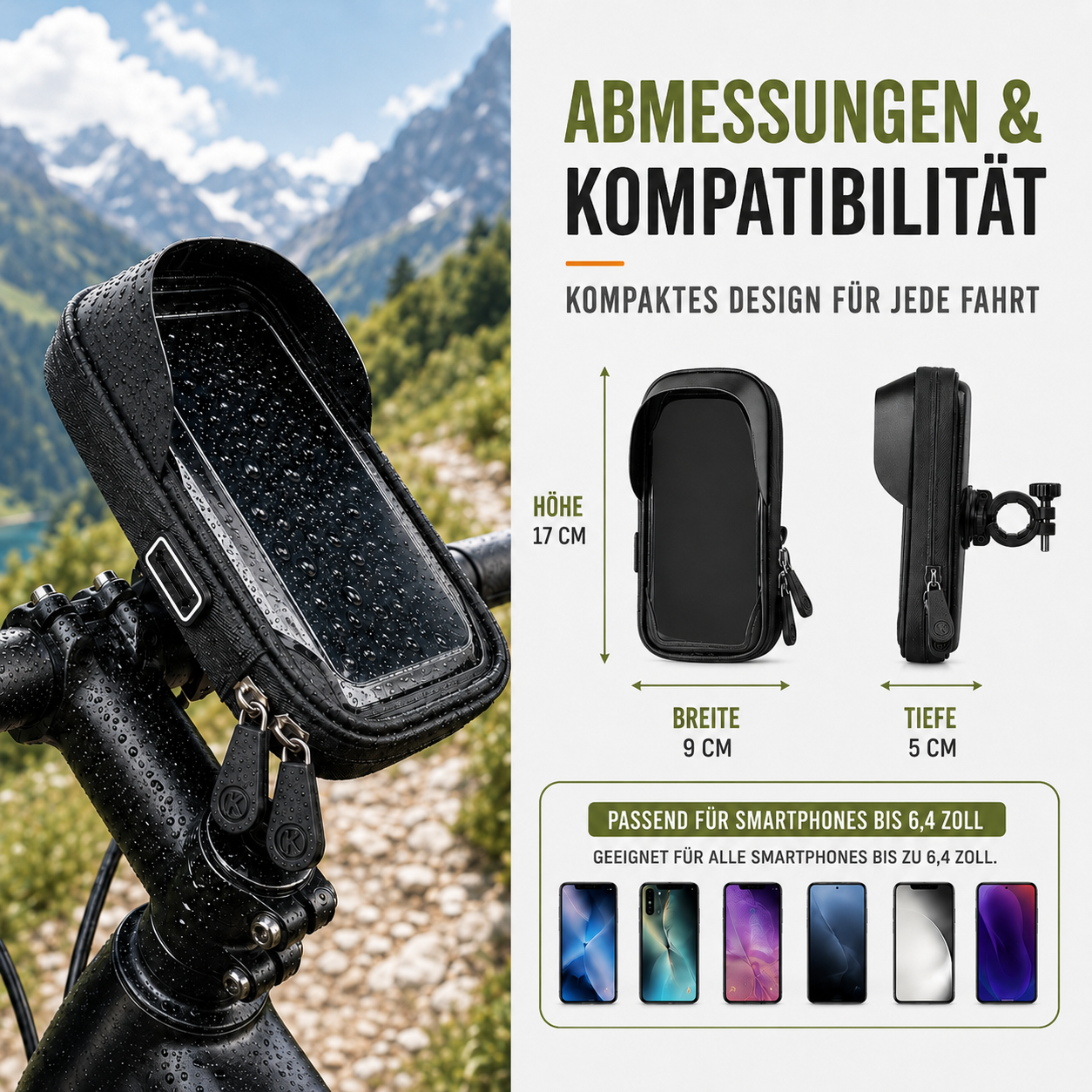 Waterdichte Telefoonhouder voor Fiets met Touchscreen – Tot 6.4 Inch