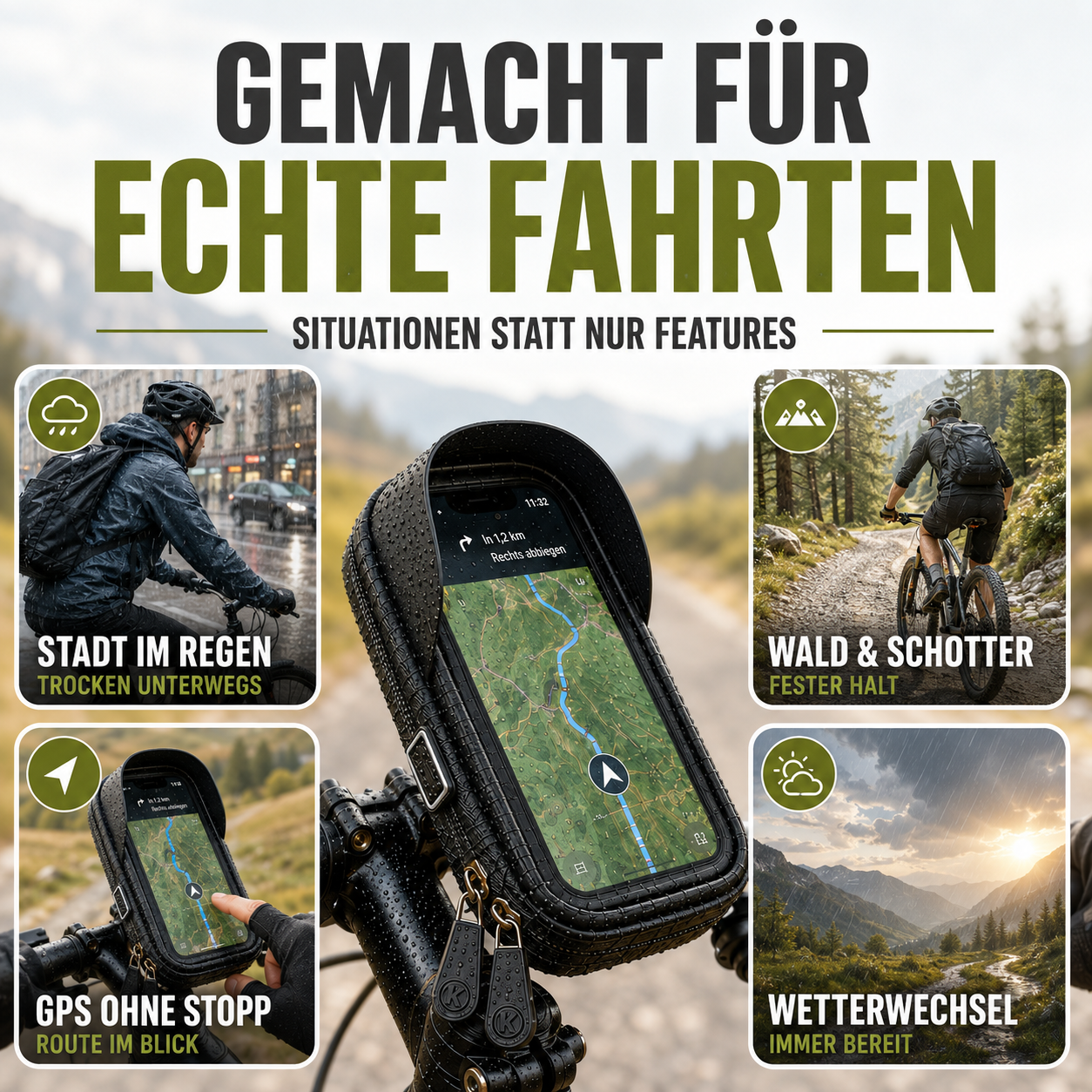 Waterdichte Telefoonhouder voor Fiets met Touchscreen – Tot 6.4 Inch