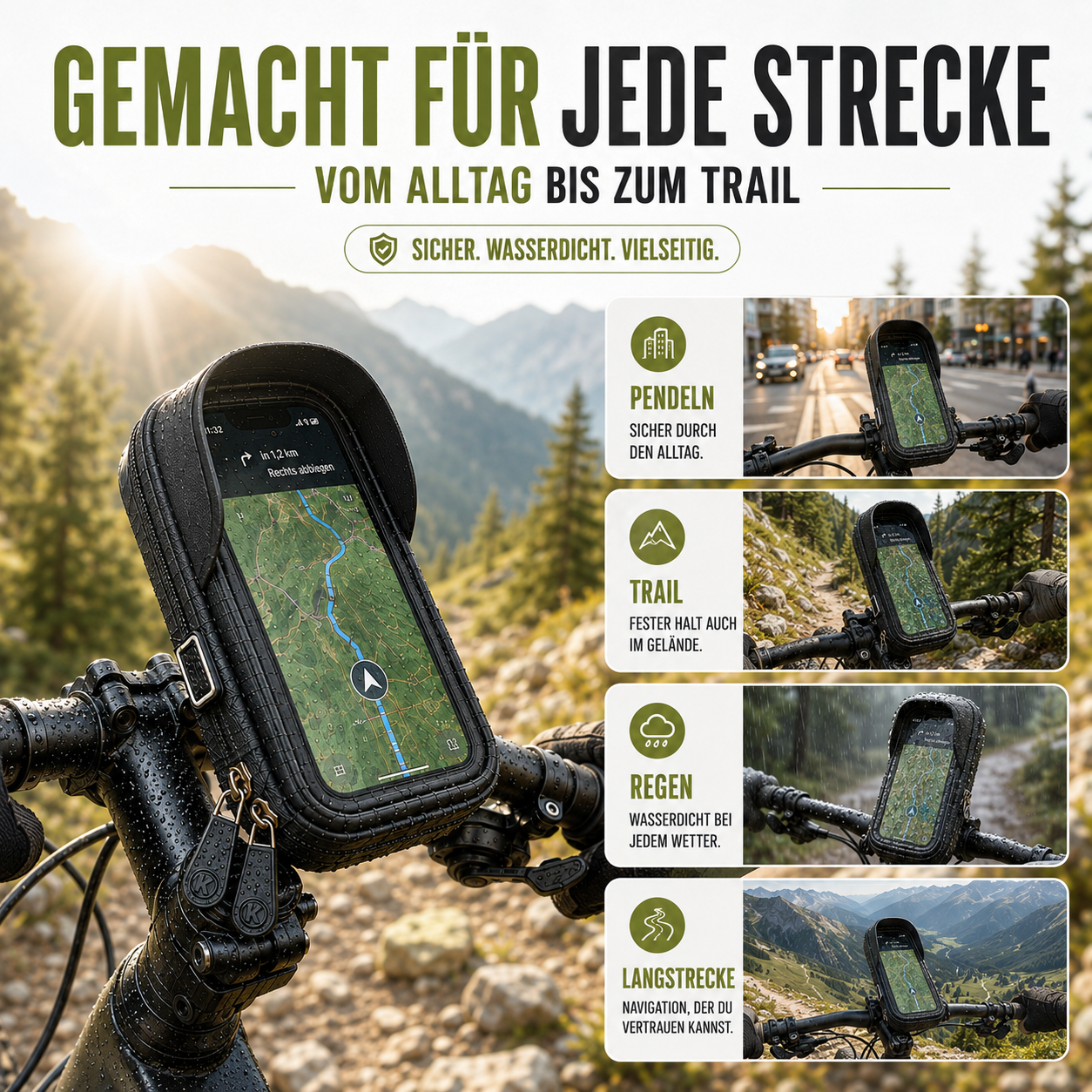 Waterdichte Telefoonhouder voor Fiets met Touchscreen – Tot 6.4 Inch
