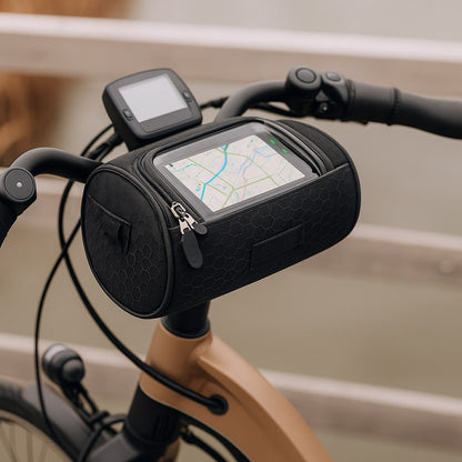 Fiets Stuurtas | Touchscreen Compatibel | Universeel Klittenband | Ridepocket | Waterafstotend Nylon Fietstasje voor Smartphone Navigatie Sleutels Portemonnee