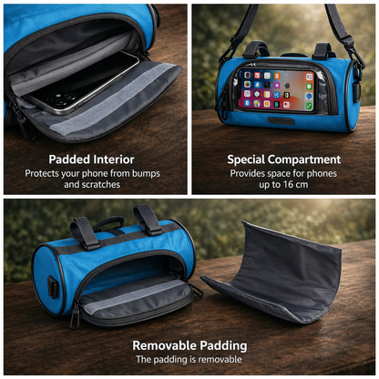 Fiets Stuurtas | Touchscreen Compatibel | Universeel Klittenband | Ridepocket | Waterafstotend Nylon Fietstasje voor Smartphone Navigatie Sleutels Portemonnee