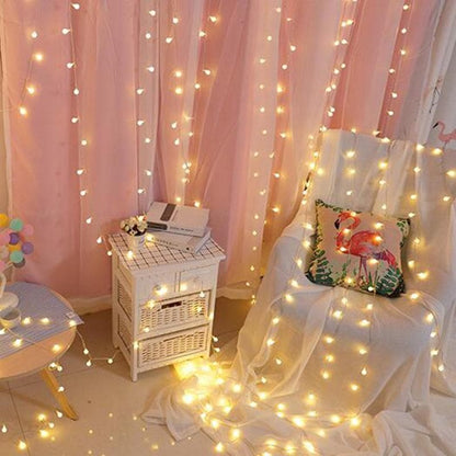 Lichtsnoer LED Fairy Lights Binnen Buiten Warm Wit Ster Bloem Bal Slaapkamer
